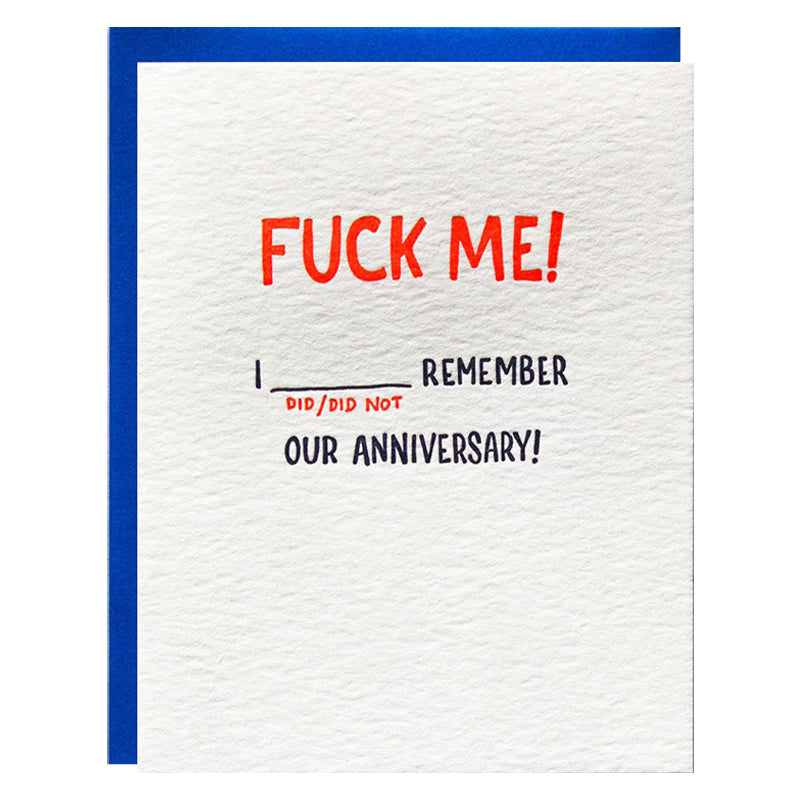Fuck Me Anniversary Card