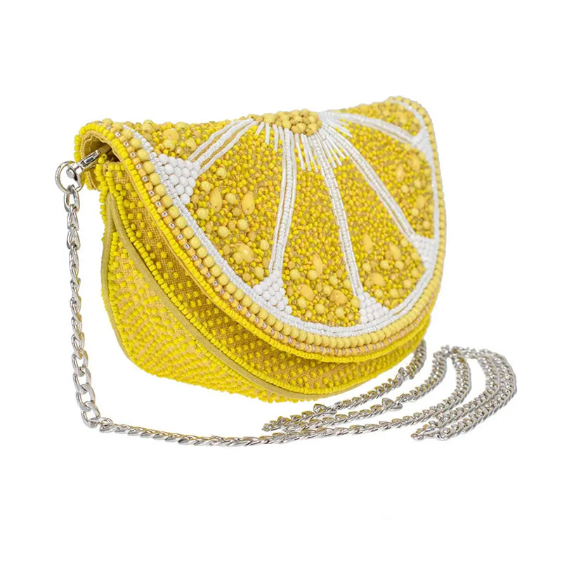 Tart Beaded Lemon Crossbody Handbag