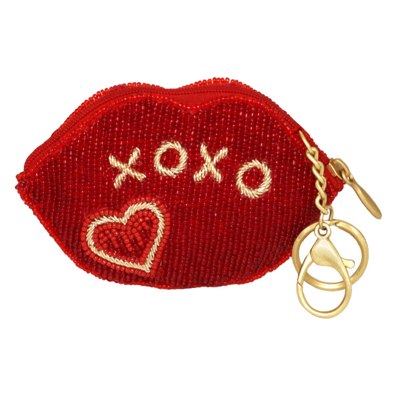 XOXO Beaded Coin Purse