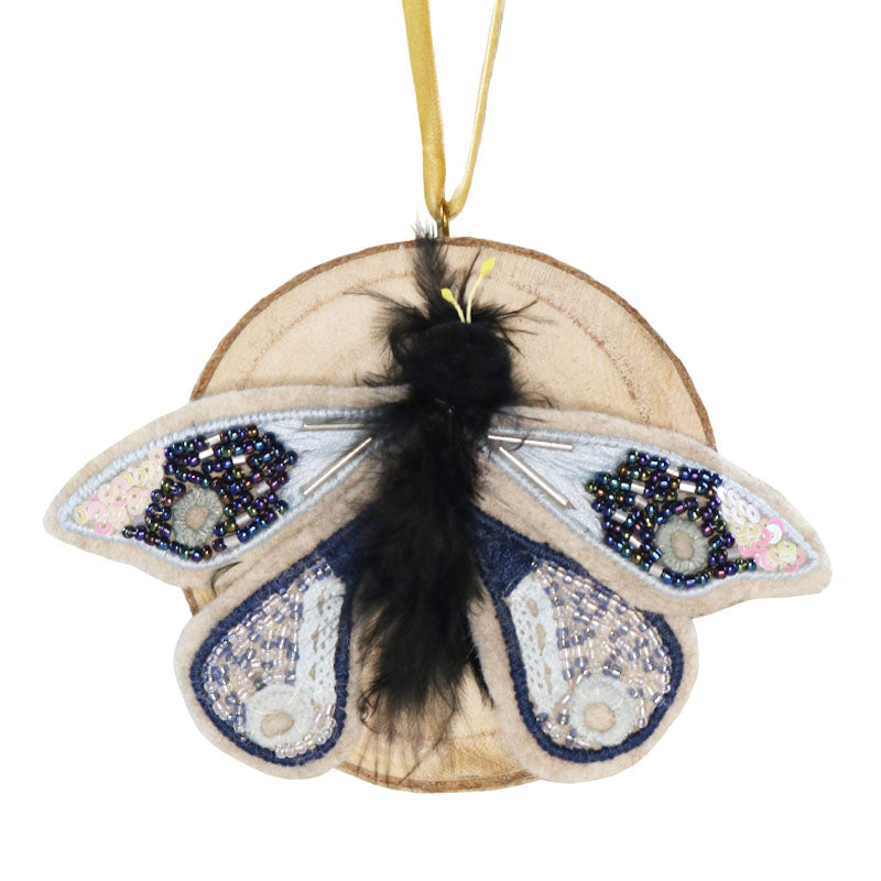 Moth Ornament, Light Blue