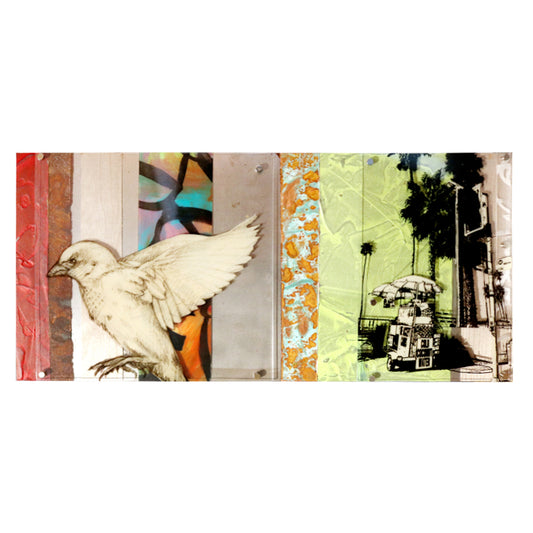 Flying Sparrow and Beach Vendor