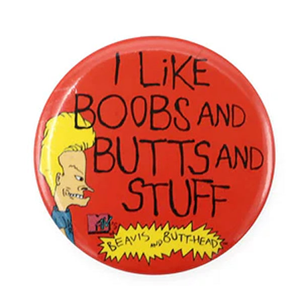 Boobs and Butts Vintage Button