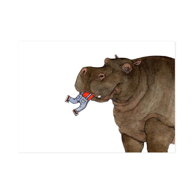 Please Do Not Feed the Hippos Print
