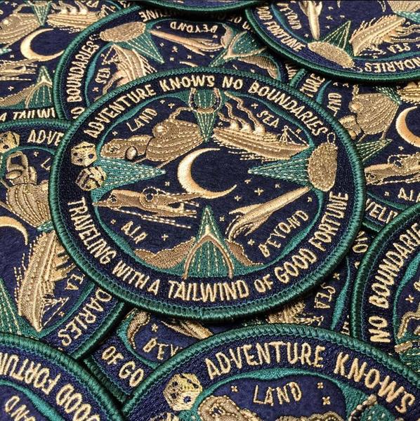 By Maiden Voyage Clothing Co. This listing is for one Lucky Travel Patch. Four leaf clover. Crescent moon. Lucky horseshoe (depicting the additional 7 nail luck booster). Wishbone. Pair of lucky dice. Lucky rabbit's foot. Patch Specifications: Iron-on (sewing still recommended). Measures 4 inch in diameter. Also available in store at FOLD Gallery DTLA.