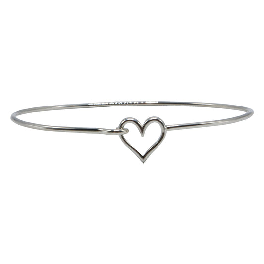 Heart Hook and Eye Charm Bracelet - Sterling Silver