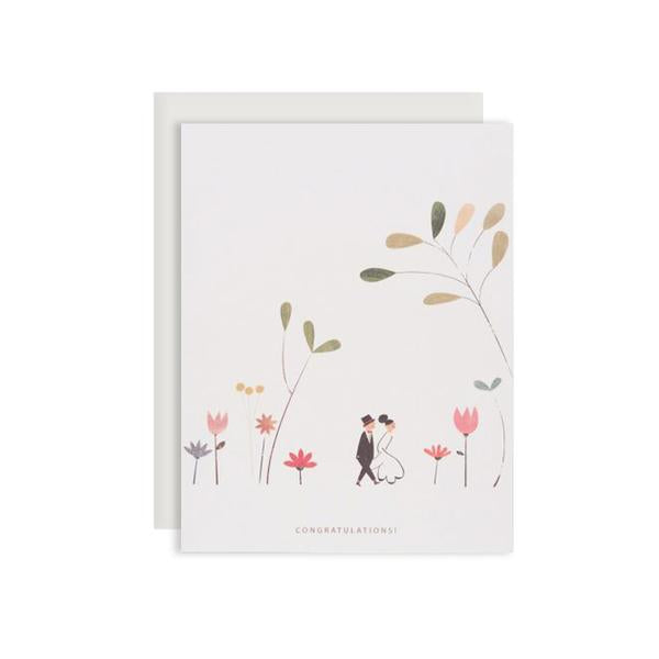 By Red Cap Cards. Perfect Wedding Card: 100lb Heavyweight Cardstock. Offset Printed. Illustrated by Blanca Gómez. Measures 4.25 x 5.5 inches. Also available in store at FOLD Gallery DTLA.