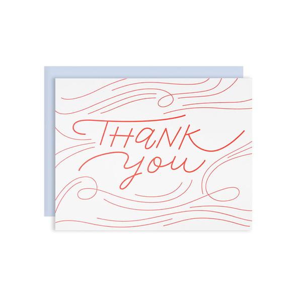 by The Good Twin. String Thanks Card. This greeting card is letterpress printed on 100% PC fiber paper. Packed in a cello sleeve with corresponding envelope. Envelope color may vary. Blank inside. Measures 5.5 x 4.25 inches folded. Also available in store at FOLD Gallery DTLA.