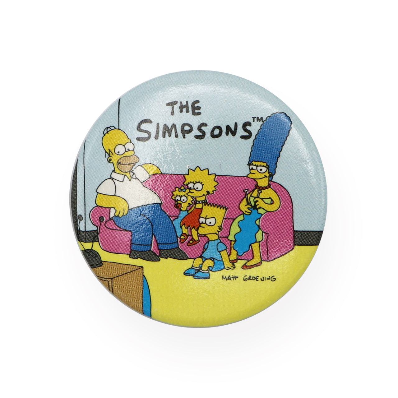 Vintage 1989 The Simpsons Pinback Button.  Add a little flair to your jacket, backpack or tote with this Vintage The Simpsons Pinback Button!  Measures 2 inches.  Please note that due to everyone’s monitor displaying differently, the colors you see may vary.