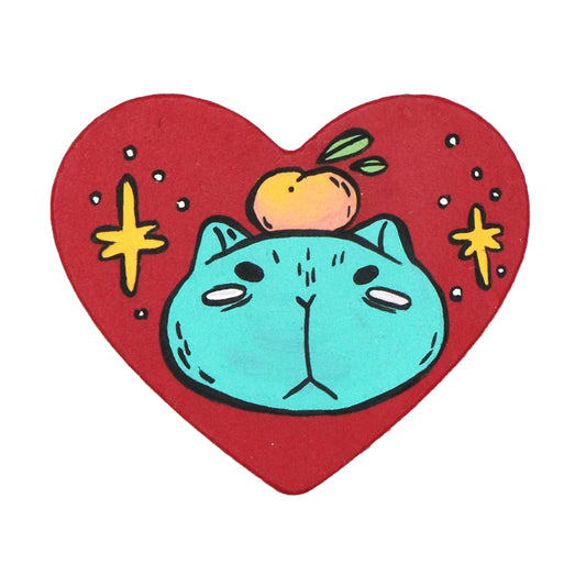 Cat Peach Heart