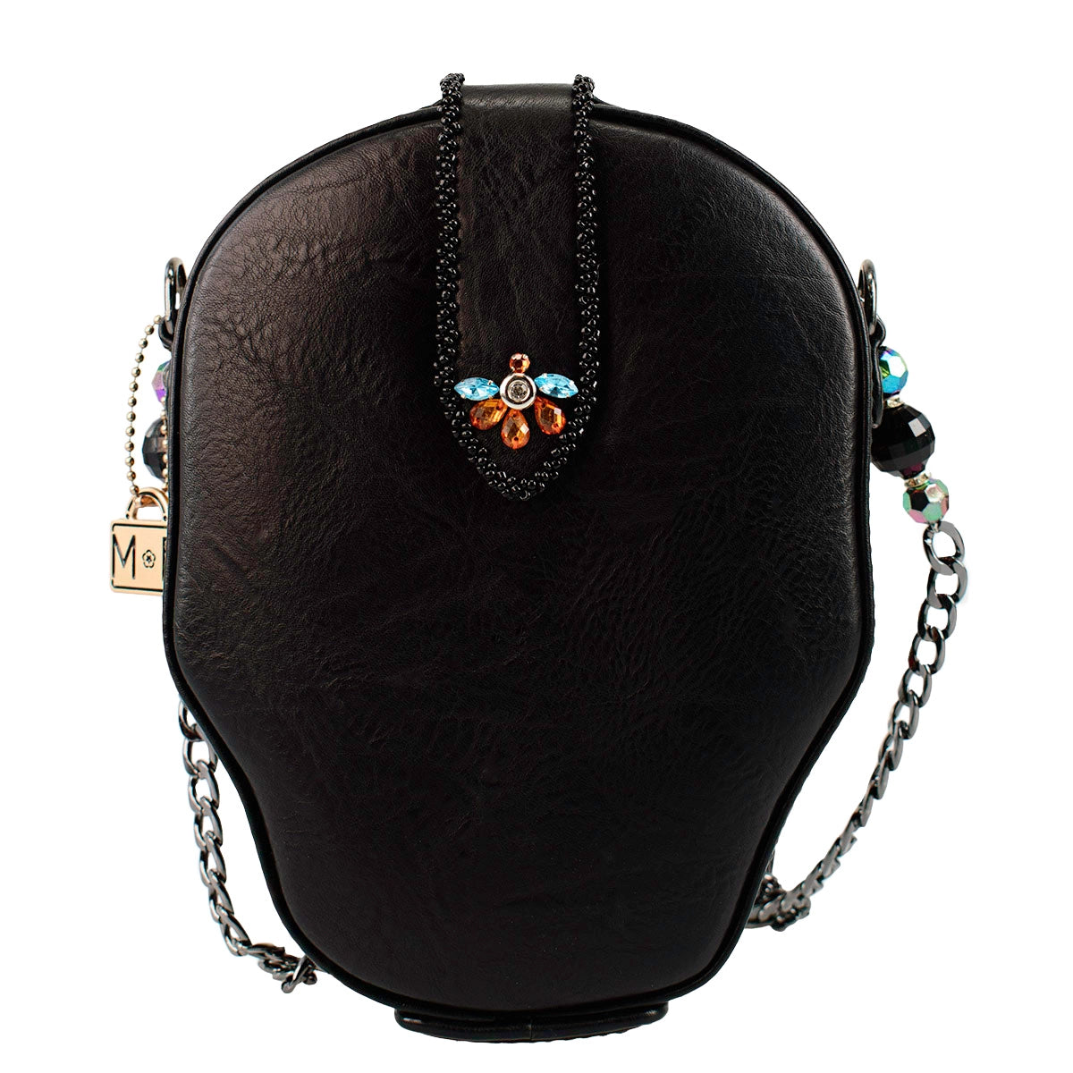 Bella Noche Sugar Skull Beaded Floral Crossbody Handbag