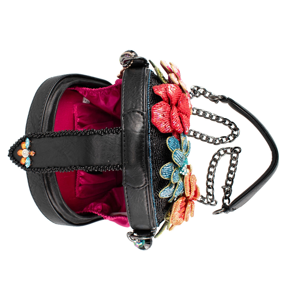 Bella Noche Sugar Skull Beaded Floral Crossbody Handbag