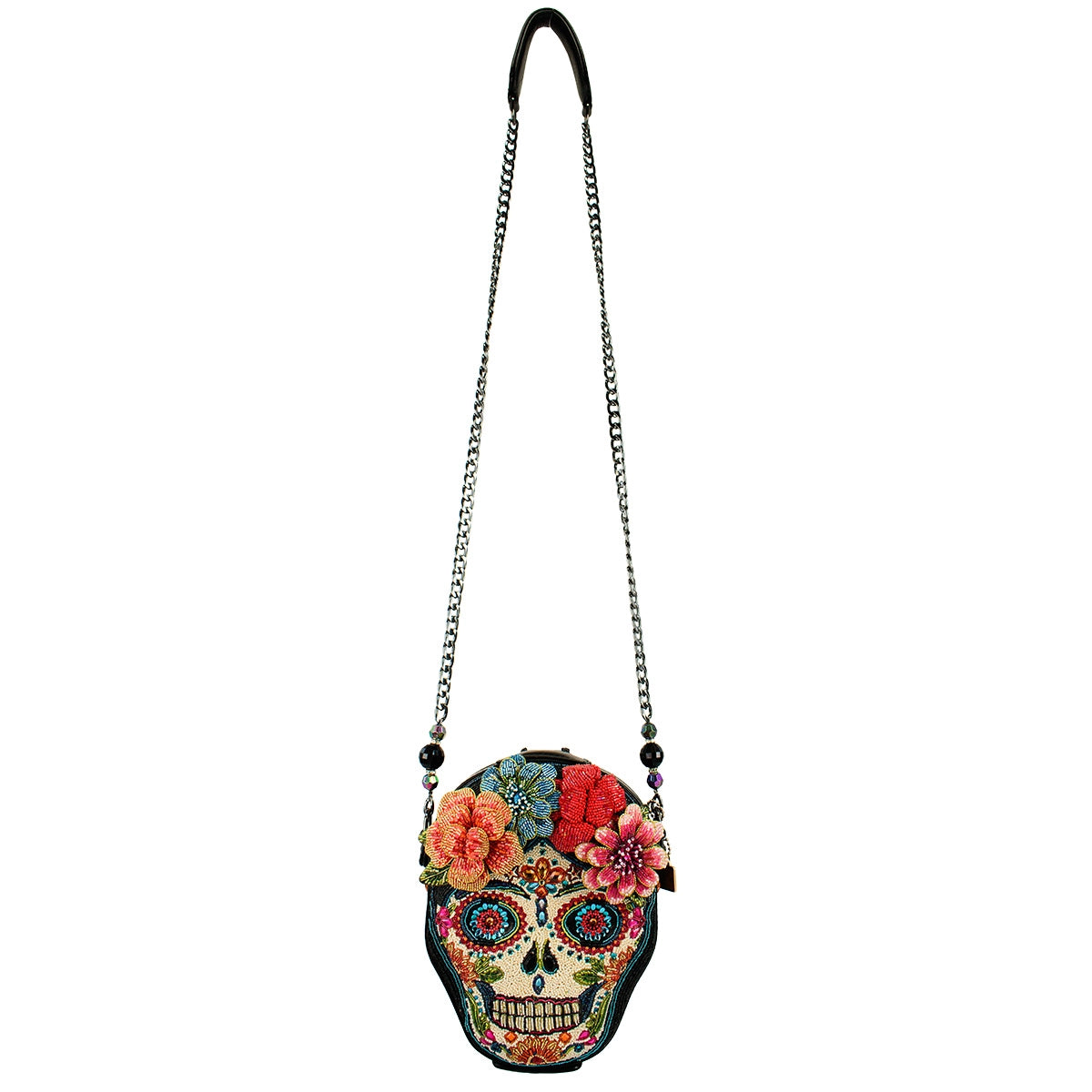 Bella Noche Sugar Skull Beaded Floral Crossbody Handbag