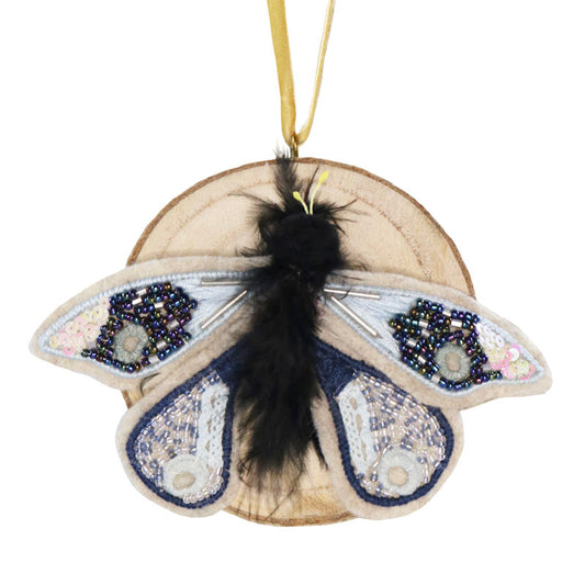Moth Ornament, Light Blue