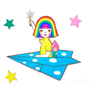 Rainbow Girl - Large Original Die-Cut