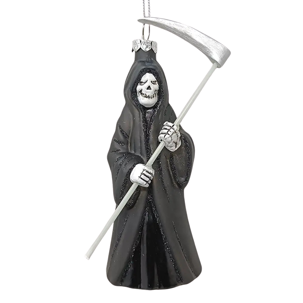 Grim Reaper Horror Glass Ornament