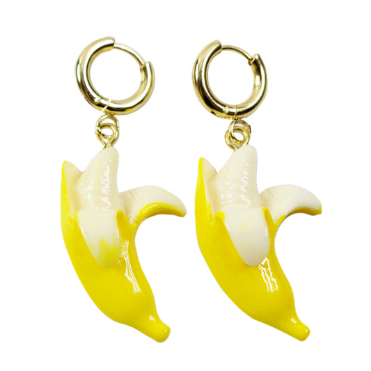 Gwen Hoop Banana Earrings