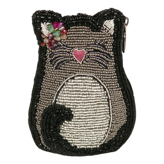Pounce Beaded Cat Coin Purse