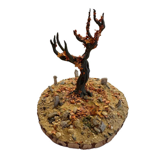 Handheld Cemetery with Autumn Tree