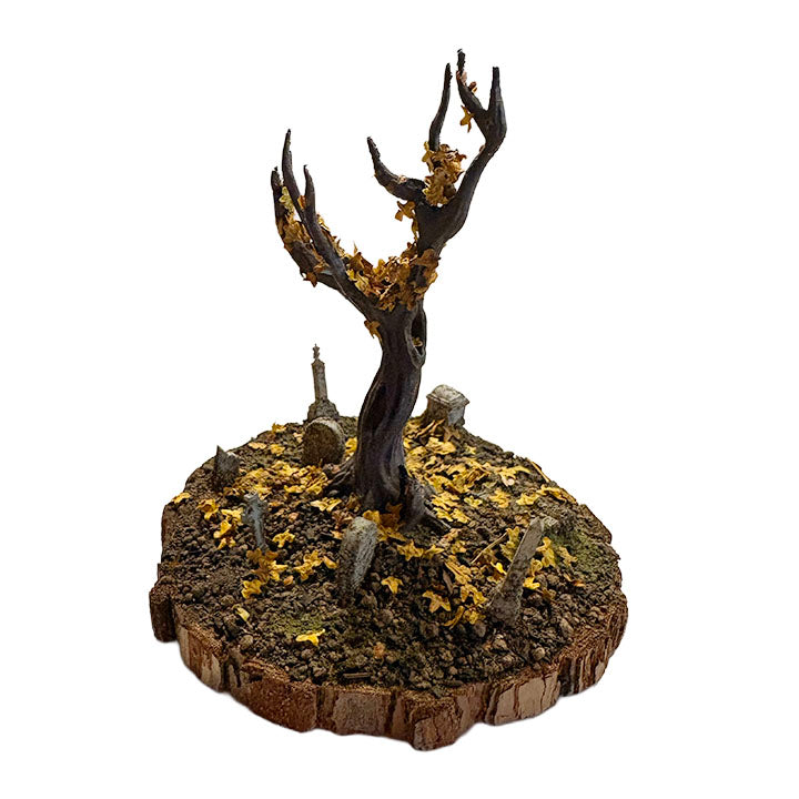 Handheld Cemetery with Autumn Tree