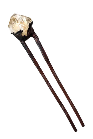 By Aerow. Citrine Hair Pin. Sometimes you’re mid-epiphany, scribbling notes for your next massive project or venture, and your hair gets all up in your face. We know the struggle. That’s why we have these gorgeous gem-tipped hair pins to keep your glorious locks in place while you’re getting down to business. Please allow for slight variation in stone size, shape and color as each stone is unique.