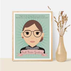 RGB-Ruth Bader Ginsburg Sheroes Art Print