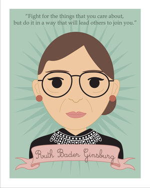 RGB-Ruth Bader Ginsburg Sheroes Art Print