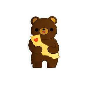 by Bored Inc. Waterproof California Bear Vinyl Sticker with an outdoor life of 3-5 years. Dishwasher safe. Also available in store at FOLD Gallery in DTLA. Measures approximately 3 inches tall.