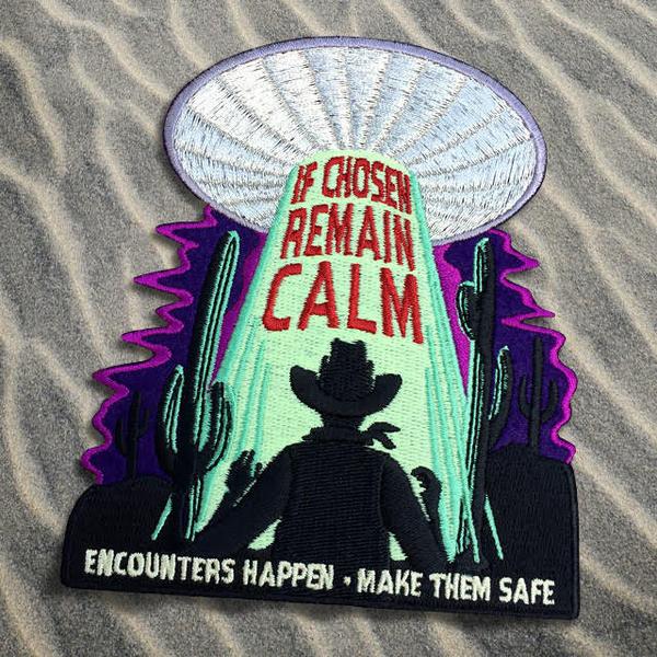 By Maiden Voyage Clothing Co. The Alien Abduction Glow in the Dark Patch available at FOLD Gallery