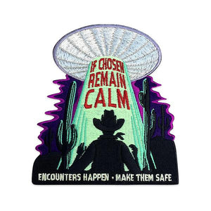By Maiden Voyage Clothing Co. The Alien Abduction Glow in the Dark Patch available at FOLD Gallery