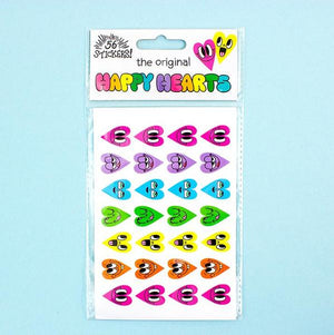 By Chris Uphues. The original Happy Hearts, in ultra glossy sticker form! Each Happy Heart Sticker Set includes... 6 heart styles, 28 stickers per sheet, 2 sheets per pack, 56 stickers total. Perfect for decorating your snail mail and your phone or for handing out to all of your favorite people.