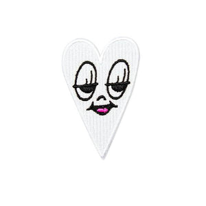 By Chris Uphues. High quality, 100% embroidered, iron-on Little Ghost Heart Patch. Measures approx. 2.5 x 1.5 inches. Also available in store at FOLD Gallery DTLA.