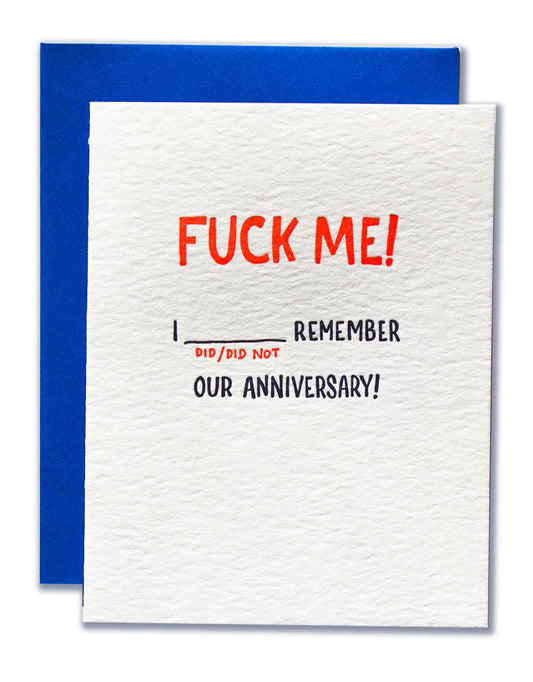 Fuck Me Anniversary Card