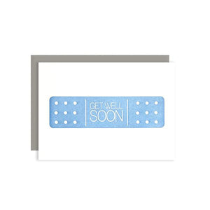 by Kiss and Punch Designs by Julie Stewart. A cute little Get Well Soon Bandage Card for your friend or loved one to let them know that you are thinking of him/her as they recover. Measures 3 1/2 x 4 7/8 inches.