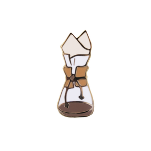 By Honey & Brie Design. For those who agree that coffee is not just about the caffeine, we've got something for you - This Coffee Brewer Pin. Hard enamel, gold plated. Perfect match for your barista apron. Measures 1.5 x 0.5 inch.