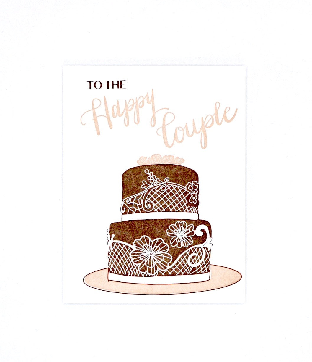 To the Happy Couple Wedding Cake Card
