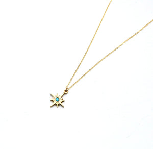 Starburst Necklace - Bronze & Turquoise