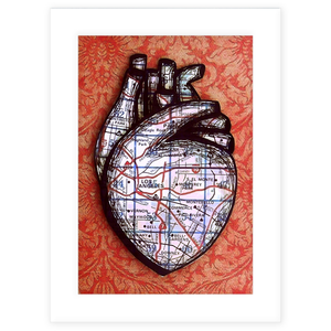 by Jennifer Korsen. This white matted digital I Heart LA - Orange Print is signed by the artist and available in 3 sizes: 4x6 digital print matted to 5x7, 5x7 digital print matted to 8x10, 8x10 digital print matted to 11x14. Also available in store at FOLD Gallery DTLA.