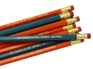 by LZ Pencils. Listing is for one My Dog is My Spirit Animal Pencil. All type is set by hand and lovingly hand-pressed onto each and every pencil. Pencils write in standard #2 gray graphite, perfect for gifting. PLEASE NOTE COLORS ARE RANDOM AND WILL VARY FROM WHAT IS PICTURED.