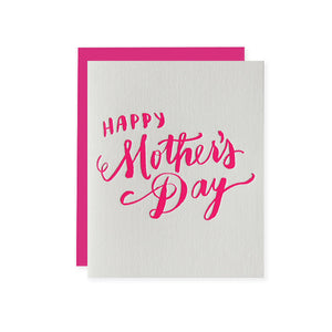 By Ladyfingers Letterpress. Happy Mother's Day Card details: This card may not be the equivalent to carrying a human inside of you for 9 months, but at least it shows that you are aware of that situation and grateful that things turned out ok. Letterpress printed A2 size with blank interior and hot pink envelope! Please note that due to everyone’s monitor displaying differently, the colors you see may vary.