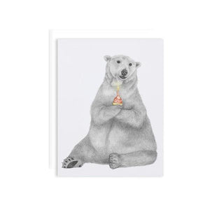 By Lecanotrouge. Hudson Churchill Polar Bear Card: Blank inside. Proudly made in the USA. Measures 5 x 7 inches. Please note that due to everyone’s monitor displaying differently, the colors you see may vary. Story text is written on the back of card. Also available in store at FOLD Gallery DTLA.
