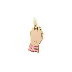 By Little Arrow. Boy Bye Pin - Light is a cloisonné enamel pin set in 22kt plated gold. Comes with a rubber clutch. Measures 0.5 x 1.25 inches. Also available in store at FOLD Gallery in DTLA.