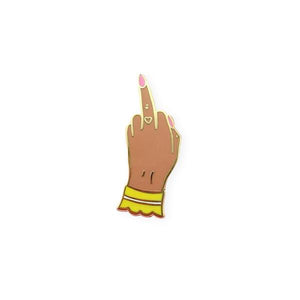 By Little Arrow. Boy Bye Pin - Medium is a cloisonné enamel pin set in 22kt plated gold with rubber clutch. Measures 0.5 x 1.25 inches. Also available in store at FOLD Gallery in DTLA.