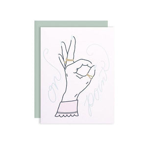 By Little Arrow. This folded On Point Card comes with a blank interior and matching envelope. Printed full color on thick white cover paper. Made in the USA. Measures 4 1/4 x 5 1/2 inches. Also available in store at FOLD Gallery DTLA.