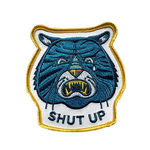 by Little Friends of Printmaking. Embroidered, Iron-on Shut Up Patch. Please note that due to everyone’s monitor displaying differently, the colors you see may vary. Measures 3 inch tall x 3 inch wide.