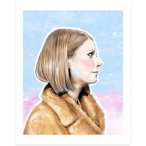 By Lucky Jackson. Margot Tenenbaum Print: Illustration is printed on heavy 100lb white card stock with white border. Signed on the back by artist. Colors may slightly vary due the variable color settings on monitors, laptops, tablets and smart phones. Print comes in polypropylene sleeve. Measures 8.5 x 11 inches. Also available in store at FOLD Gallery DTLA.