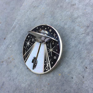 Alien Abduction Jumbo Action Pin by Maiden Voyage Clothing Co. available at FOLD Gallery