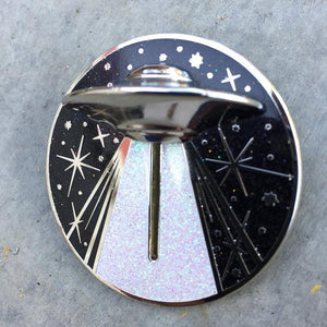 Alien Abduction Jumbo Action Pin by Maiden Voyage Clothing Co. available at FOLD Gallery