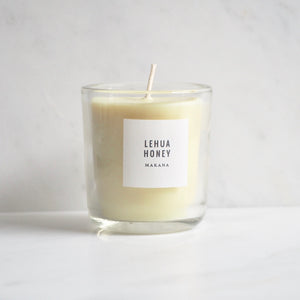 By Makana Candles Lehua Honey Candle: This beautiful, rich fragrance is accented by wild, mountain flowers, lush foliage, and sits on a bed of honeyed tobacco and ylang ylang. Hand-poured in-house in small batches using simple, clean ingredients – 100% soy wax, lead-free cotton wicking, and phthalate-free fragrances.