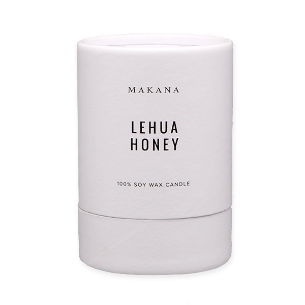 By Makana Candles Lehua Honey Candle: This beautiful, rich fragrance is accented by wild, mountain flowers, lush foliage, and sits on a bed of honeyed tobacco and ylang ylang. Hand-poured in-house in small batches using simple, clean ingredients – 100% soy wax, lead-free cotton wicking, and phthalate-free fragrances.