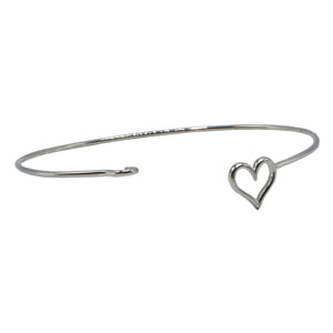 Heart Hook and Eye Charm Bracelet - Sterling Silver